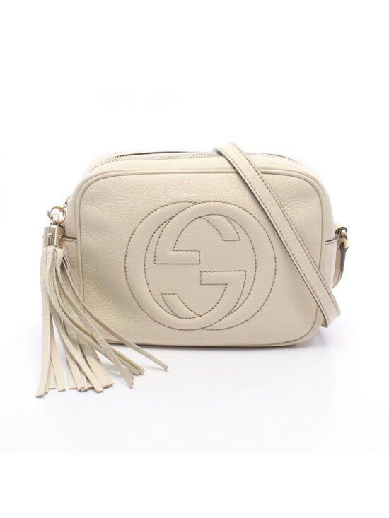 Gucci Handbags - Gucci Shoulder Bag Soho Disco Interlocking Ivory Leather